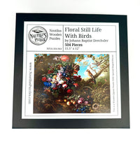 Floral Still Life With Birds (504 Piece Wooden Jigsaw Puzzle) - Nautilus Puzzles - Wooden Jigsaw Puzzles For Adults