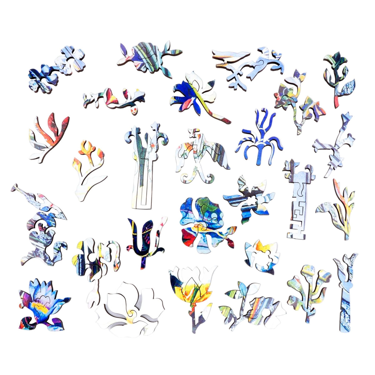 Flowers, Italy - 440 Piece Wooden Jigsaw Puzzle - Nautilus Puzzles - Wooden Jigsaw Puzzles For Adults