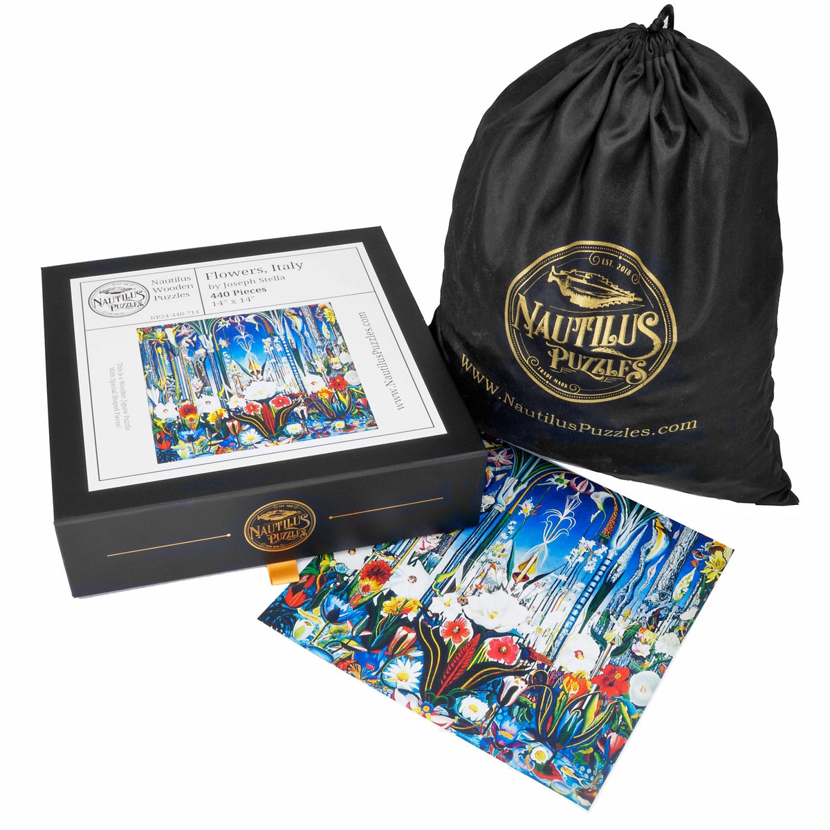 Flowers, Italy - 440 Piece Wooden Jigsaw Puzzle - Nautilus Puzzles - Wooden Jigsaw Puzzles For Adults