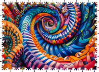 Fractal Fun (354 Piece Wooden Jigsaw Puzzle) Extra Difficult - Nautilus Puzzles - Wooden Jigsaw Puzzles For Adults