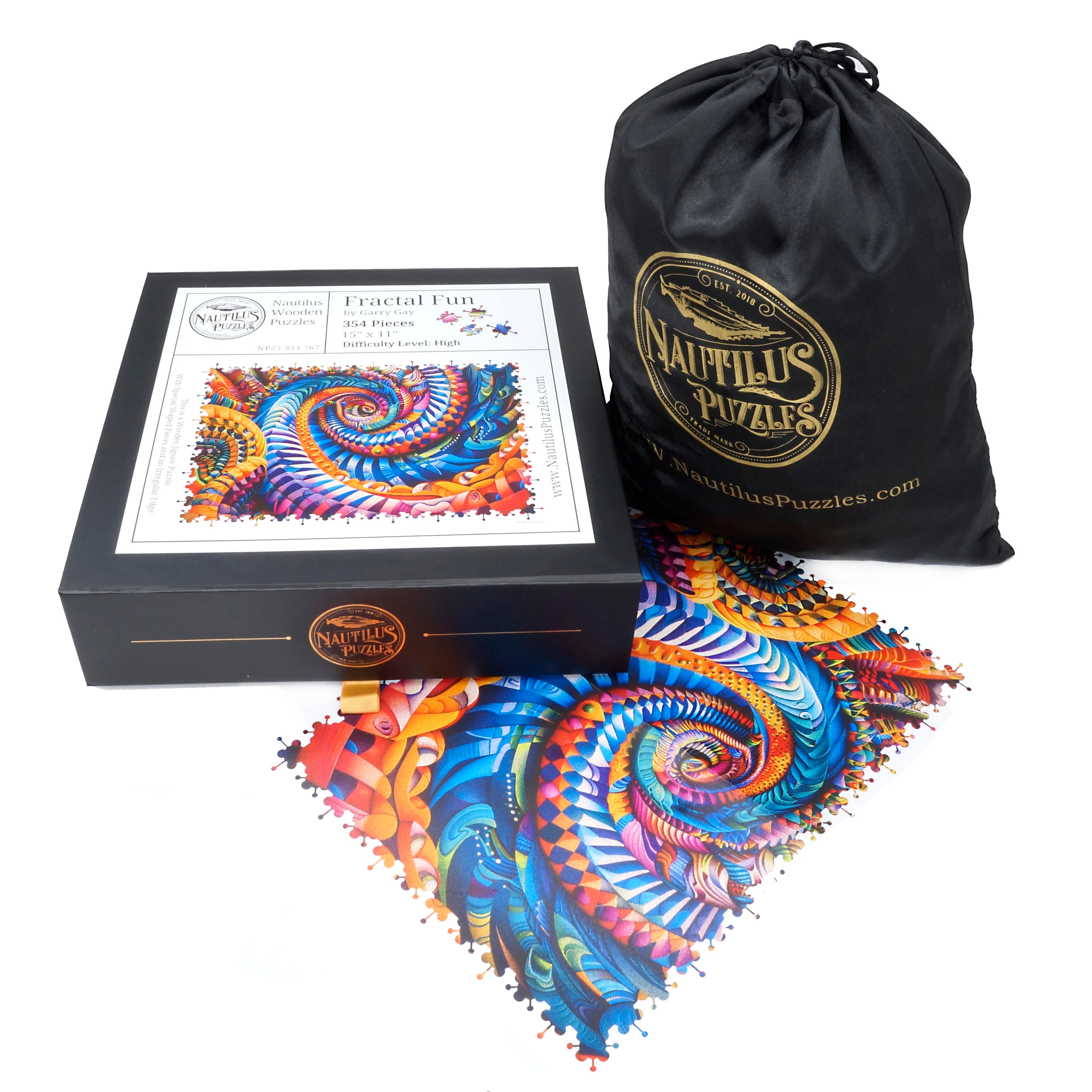 Fractal Fun (354 Piece Wooden Jigsaw Puzzle) Extra Difficult