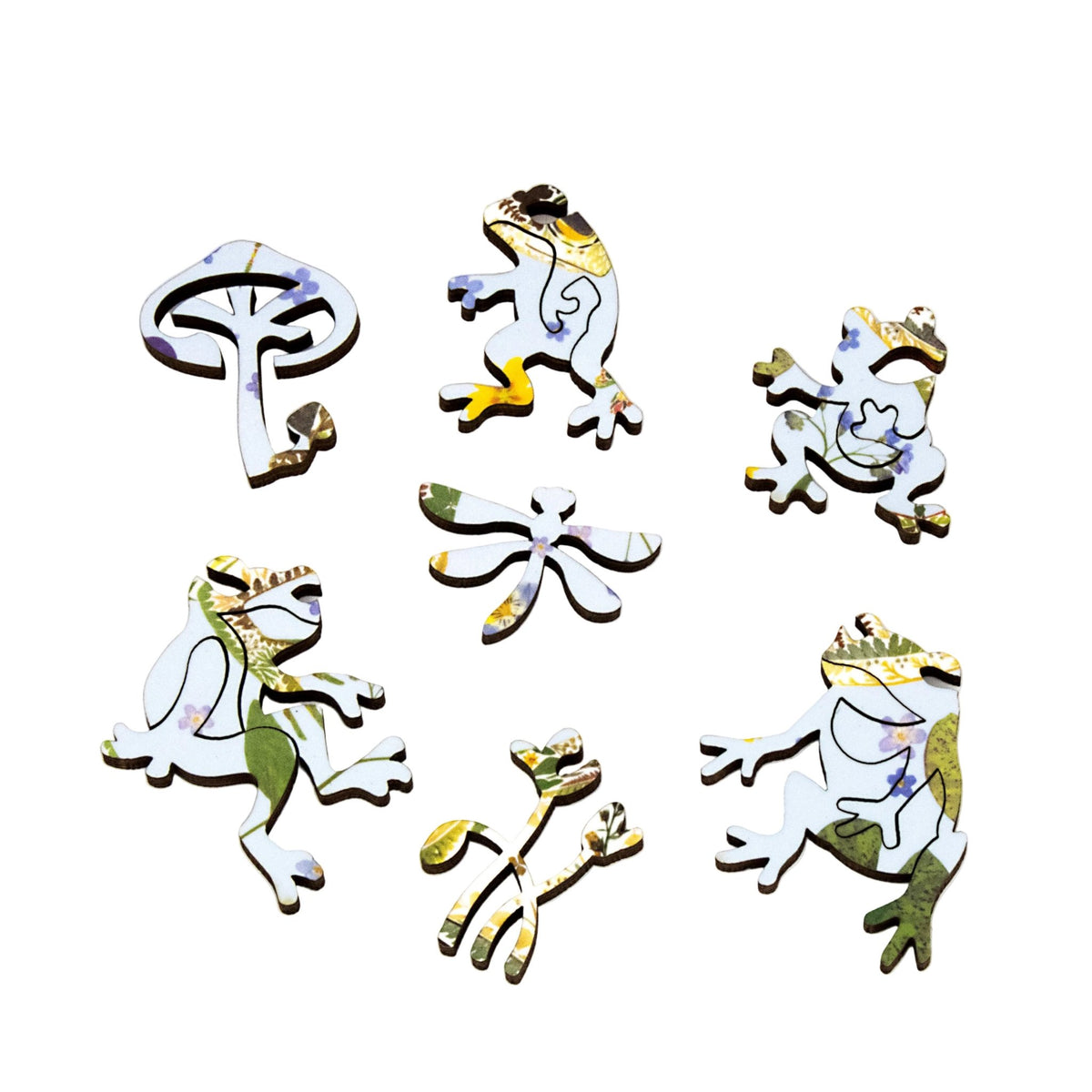 Frog in Blue - 56 Piece Mini Wooden Jigsaw Puzzle - Nautilus Puzzles - Wooden Jigsaw Puzzles For Adults