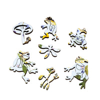 Frog in Blue - 56 Piece Mini Wooden Jigsaw Puzzle - Nautilus Puzzles - Wooden Jigsaw Puzzles For Adults