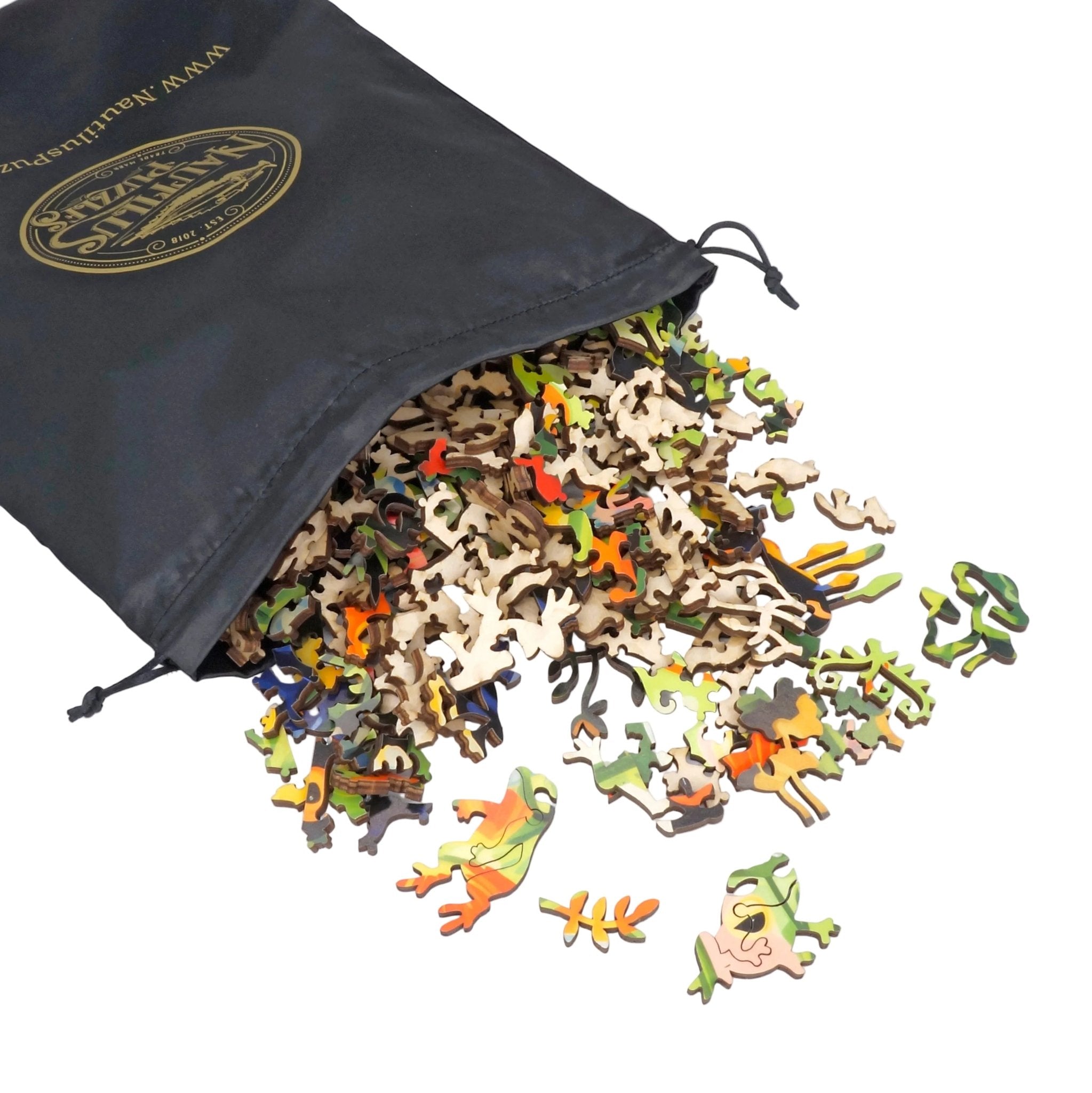 Froggy's Garden (474 Piece Wooden Jigsaw Puzzle) - Nautilus Puzzles - Wooden Jigsaw Puzzles For Adults