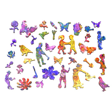 Garden of Rainbows (474 Piece Wooden Jigsaw Puzzle) - Nautilus Puzzles - Wooden Jigsaw Puzzles For Adults