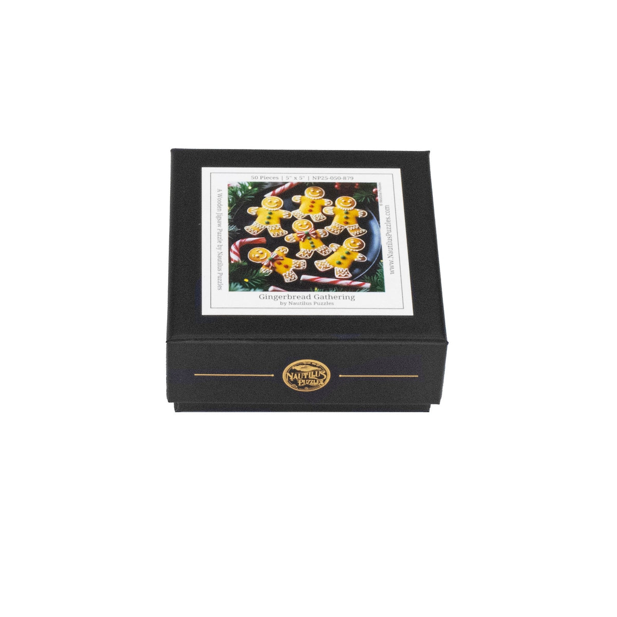 Gingerbread Gathering (50 Piece Mini Christmas Wooden Jigsaw Puzzle) - Nautilus Puzzles - Wooden Jigsaw Puzzles For Adults