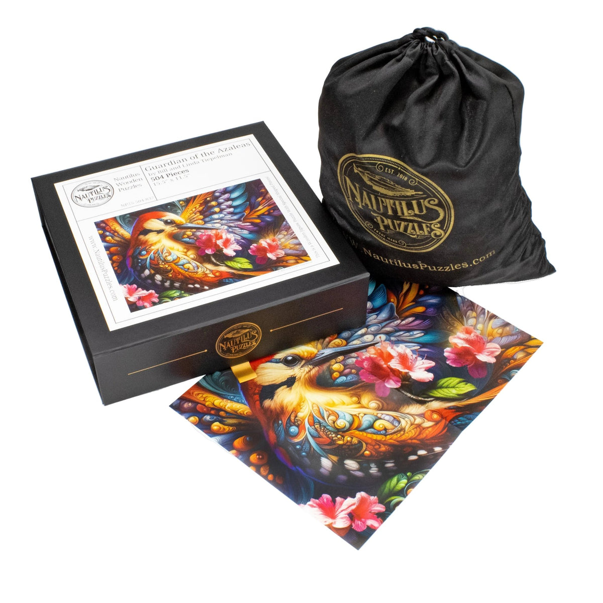 Guardian of the Azaleas (504 Piece Wooden Jigsaw Puzzle) - Nautilus Puzzles - Wooden Jigsaw Puzzles For Adults