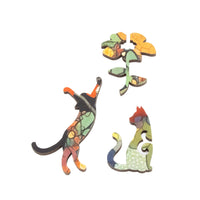 Gustav in the Garden - 477 Piece Wooden Cat Puzzle - Nautilus Puzzles - Wooden Jigsaw Puzzles For Adults