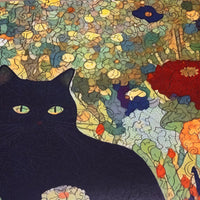 Gustav in the Garden - 477 Piece Wooden Cat Puzzle - Nautilus Puzzles - Wooden Jigsaw Puzzles For Adults