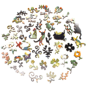 Gustav in the Garden - 477 Piece Wooden Cat Puzzle - Nautilus Puzzles - Wooden Jigsaw Puzzles For Adults