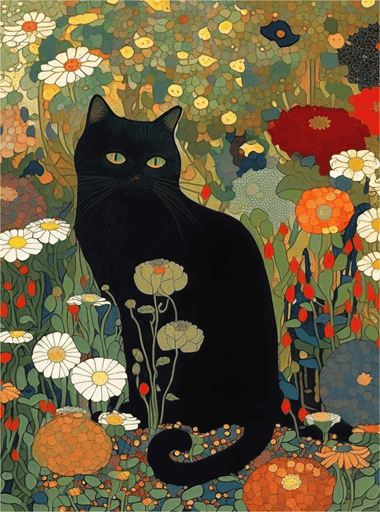 Gustav in the Garden - 477 Piece Wooden Cat Puzzle - Nautilus Puzzles - Wooden Jigsaw Puzzles For Adults
