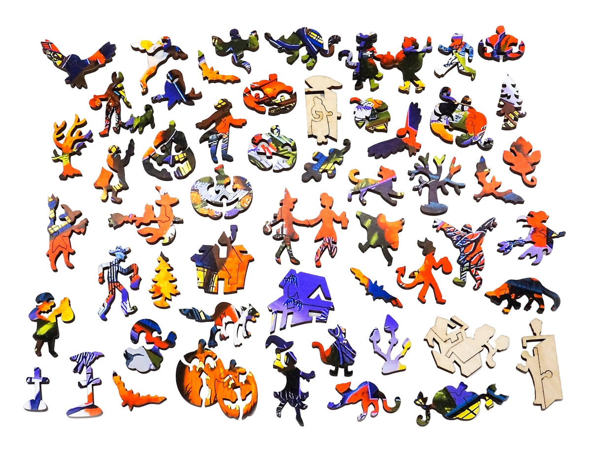 Halloween Spooktacular - 479 Piece Halloween Wooden Jigsaw Puzzle - Nautilus Puzzles - Wooden Jigsaw Puzzles For Adults