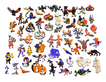 Halloween Spooktacular - 479 Piece Halloween Wooden Jigsaw Puzzle - Nautilus Puzzles - Wooden Jigsaw Puzzles For Adults