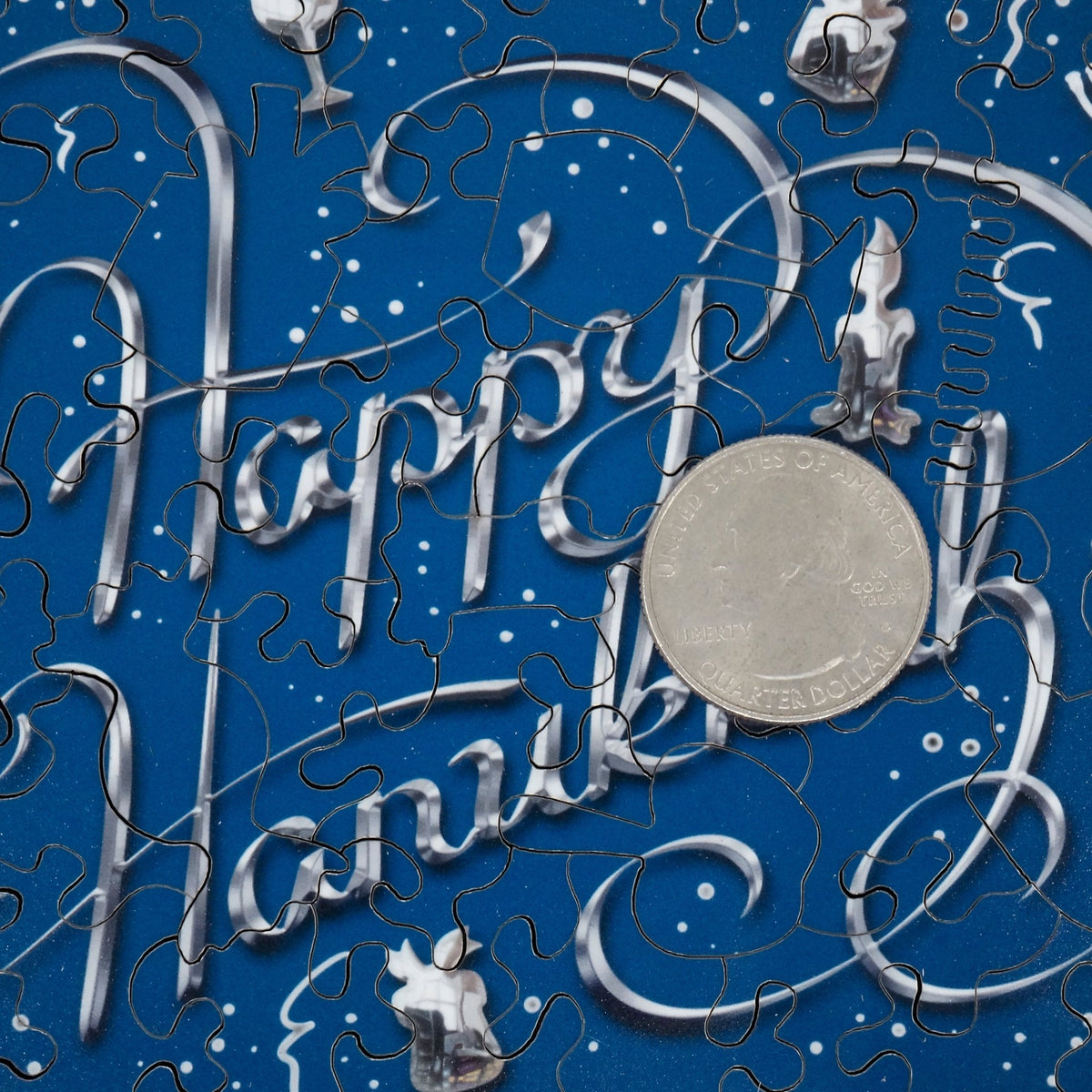 Happy Hanukkah (50 Piece Mini Wooden Jigsaw Puzzle) - Nautilus Puzzles - Wooden Jigsaw Puzzles For Adults