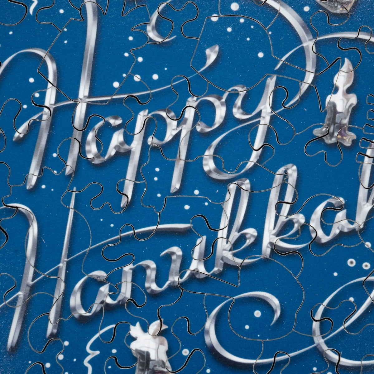 Happy Hanukkah (50 Piece Mini Wooden Jigsaw Puzzle) - Nautilus Puzzles - Wooden Jigsaw Puzzles For Adults