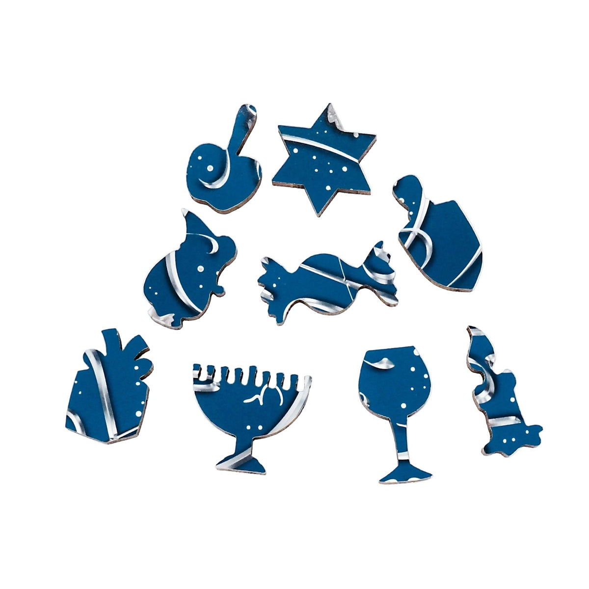 Happy Hanukkah (50 Piece Mini Wooden Jigsaw Puzzle) - Nautilus Puzzles - Wooden Jigsaw Puzzles For Adults
