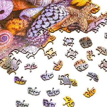 Hard Puzzle: Tidepool Tapestry- 397 Piece Wooden Puzzle - Nautilus Puzzles - Wooden Jigsaw Puzzles For Adults