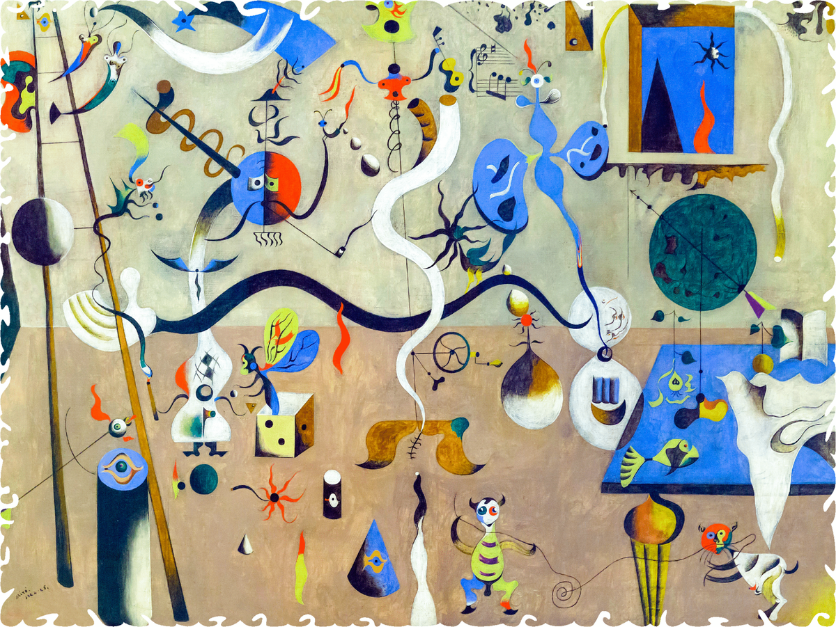 Harlequin's Carnival by Joan Miró (279 Piece Wooden Jigsaw Puzzle) - Nautilus Puzzles - Wooden Jigsaw Puzzles For Adults