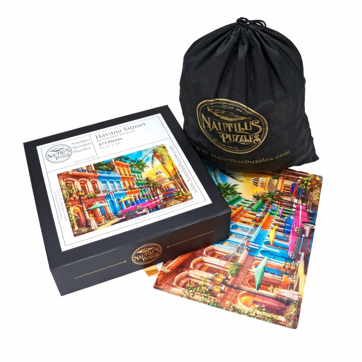 Havana Sunset (473 Piece Wooden Jigsaw Puzzle) - Nautilus Puzzles - Wooden Jigsaw Puzzles For Adults