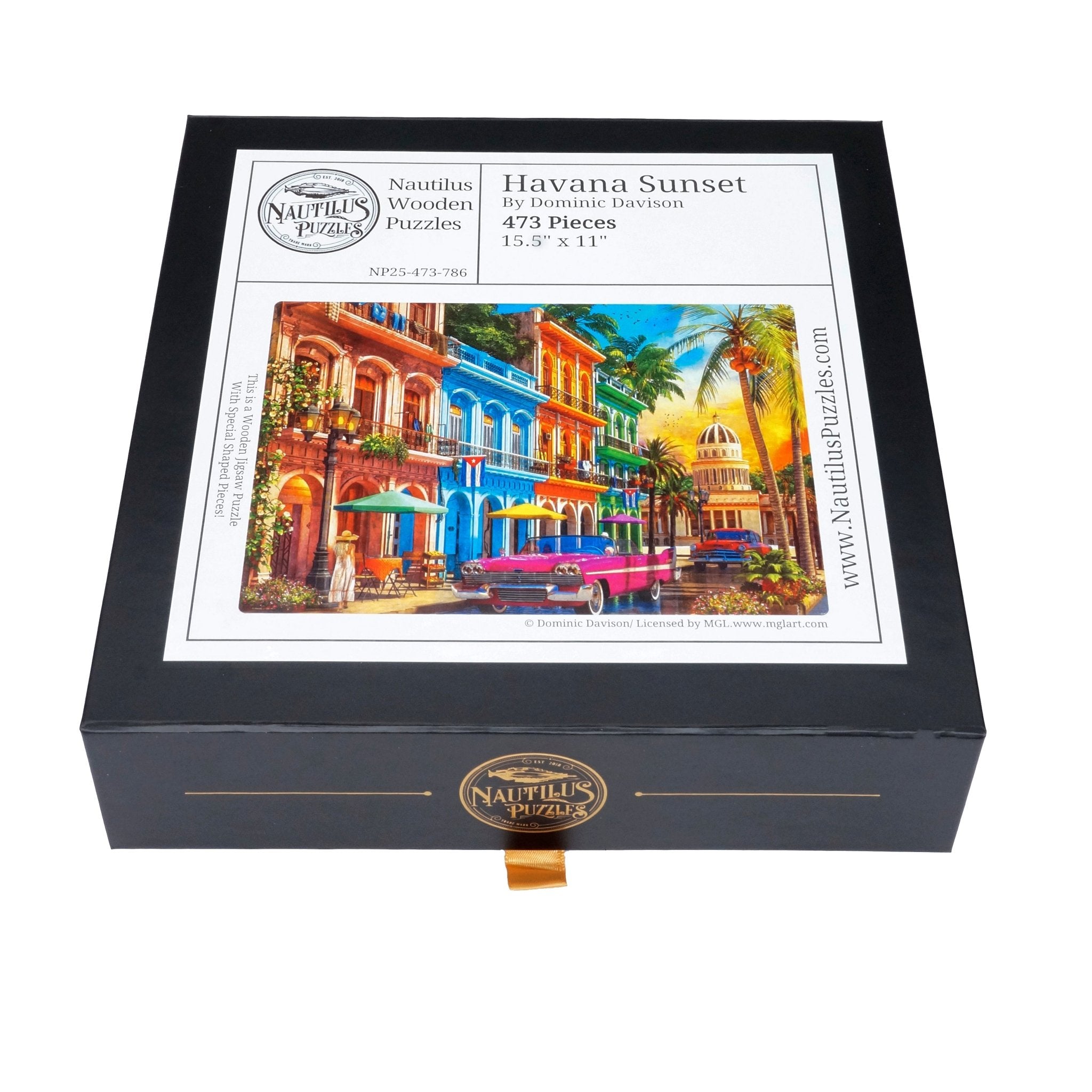 Havana Sunset (473 Piece Wooden Jigsaw Puzzle) - Nautilus Puzzles - Wooden Jigsaw Puzzles For Adults