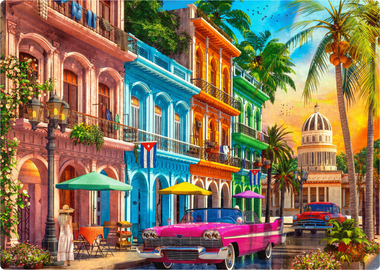 Havana Sunset (473 Piece Wooden Jigsaw Puzzle) - Nautilus Puzzles - Wooden Jigsaw Puzzles For Adults
