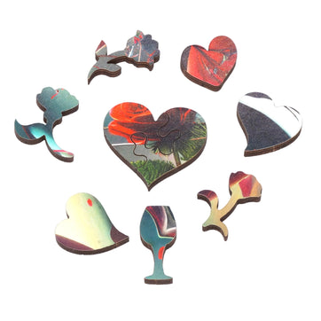 Heart of Glass (50 Piece Mini Wooden Jigsaw Puzzle) - Nautilus Puzzles - Wooden Jigsaw Puzzles For Adults