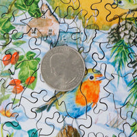 Here's Robin Redbreast! (50 Piece Mini Christmas Wooden Jigsaw Puzzle) - Nautilus Puzzles - Wooden Jigsaw Puzzles For Adults