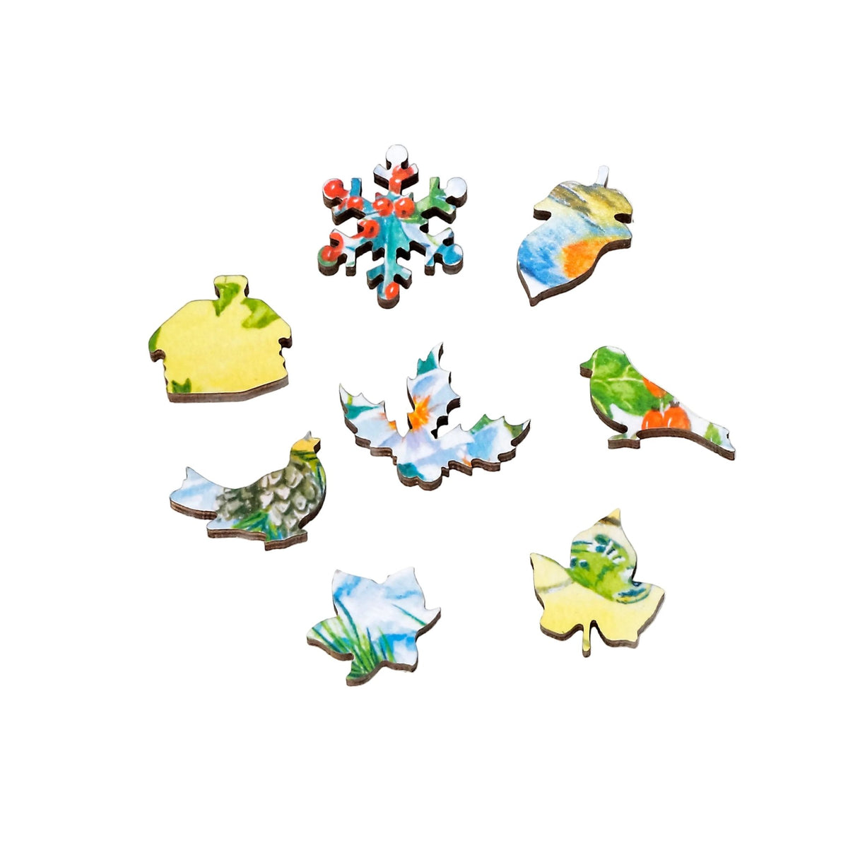 Here's Robin Redbreast! (50 Piece Mini Christmas Wooden Jigsaw Puzzle) - Nautilus Puzzles - Wooden Jigsaw Puzzles For Adults