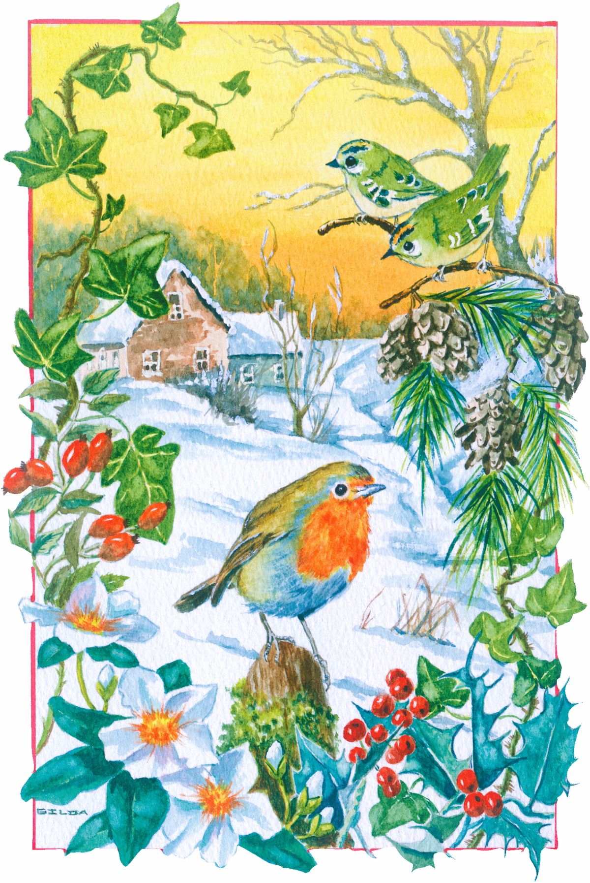 Here's Robin Redbreast! (50 Piece Mini Christmas Wooden Jigsaw Puzzle) - Nautilus Puzzles - Wooden Jigsaw Puzzles For Adults