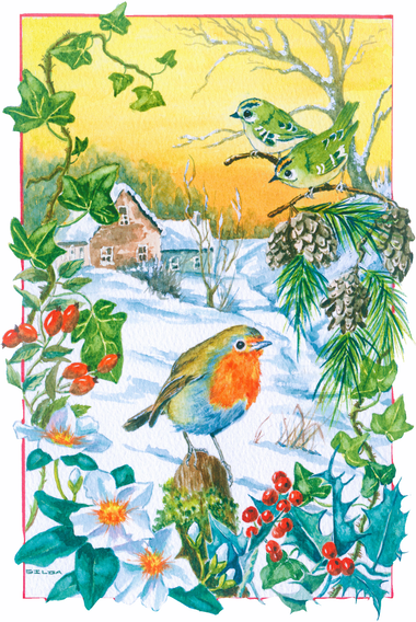 Here's Robin Redbreast! (50 Piece Mini Christmas Wooden Jigsaw Puzzle) - Nautilus Puzzles - Wooden Jigsaw Puzzles For Adults