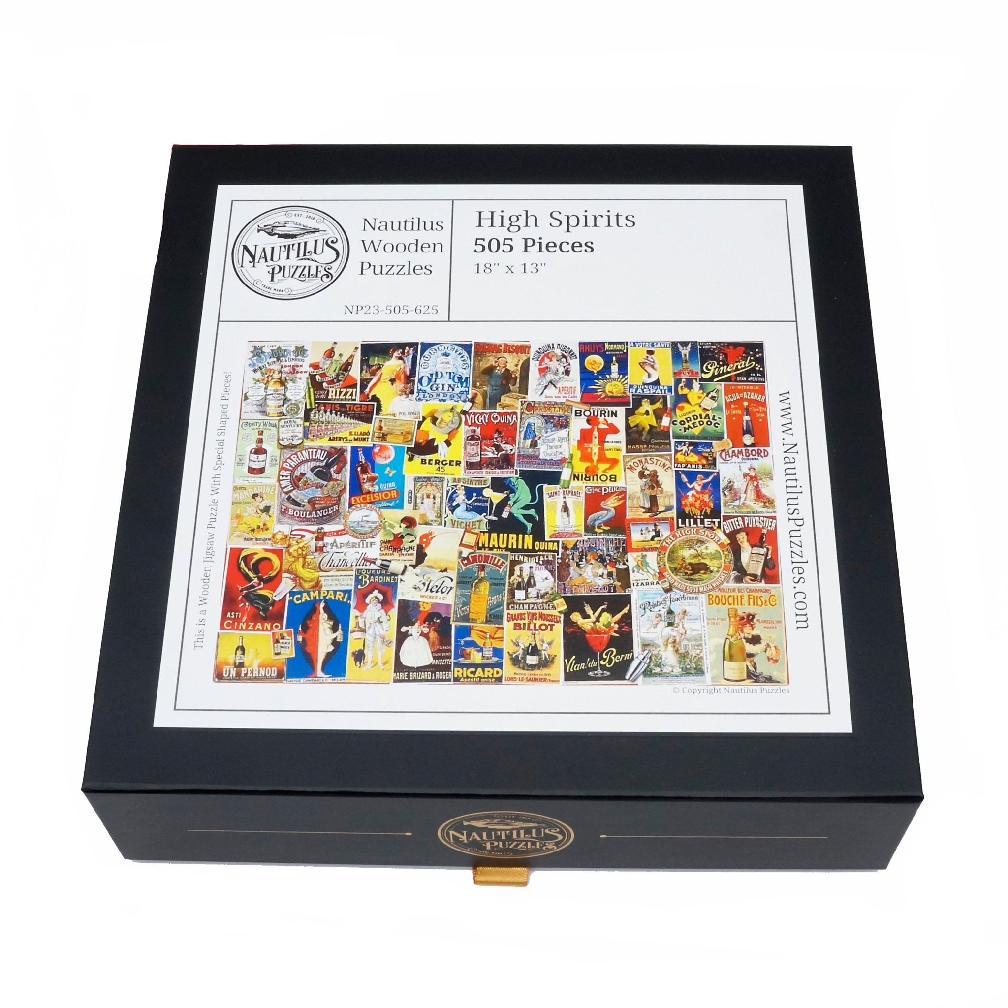 High Spirits (505 Piece Wooden Jigsaw Puzzle) - Nautilus Puzzles - Wooden Jigsaw Puzzles For Adults
