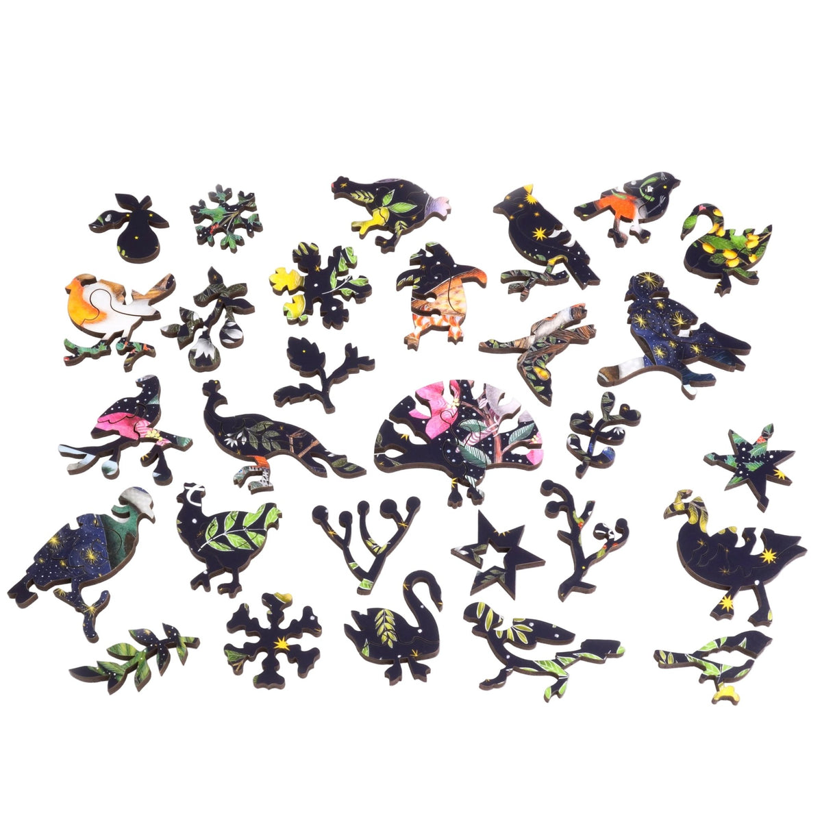 Holiday Birds (509 Piece Wooden Jigsaw Puzzle) - Nautilus Puzzles - Wooden Jigsaw Puzzles For Adults
