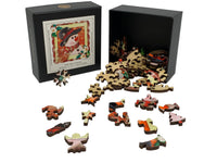 Holly Jolly Holidays - Mini Puzzle Set - Nautilus Puzzles - Wooden Jigsaw Puzzles For Adults