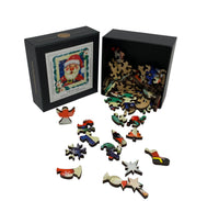 Holly Jolly Holidays - Mini Puzzle Set - Nautilus Puzzles - Wooden Jigsaw Puzzles For Adults
