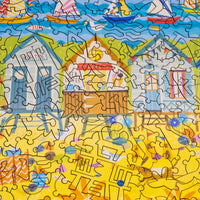Beach Huts (479 Piece Wooden Jigsaw Puzzle)
