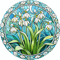 January - Snowdrops (50 Piece Round Mini Wooden Jigsaw Puzzle) - Nautilus Puzzles - Wooden Jigsaw Puzzles For Adults