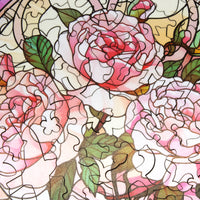 June - Roses (50 Piece Round Mini Wooden Jigsaw Puzzle) - Nautilus Puzzles - Wooden Jigsaw Puzzles For Adults