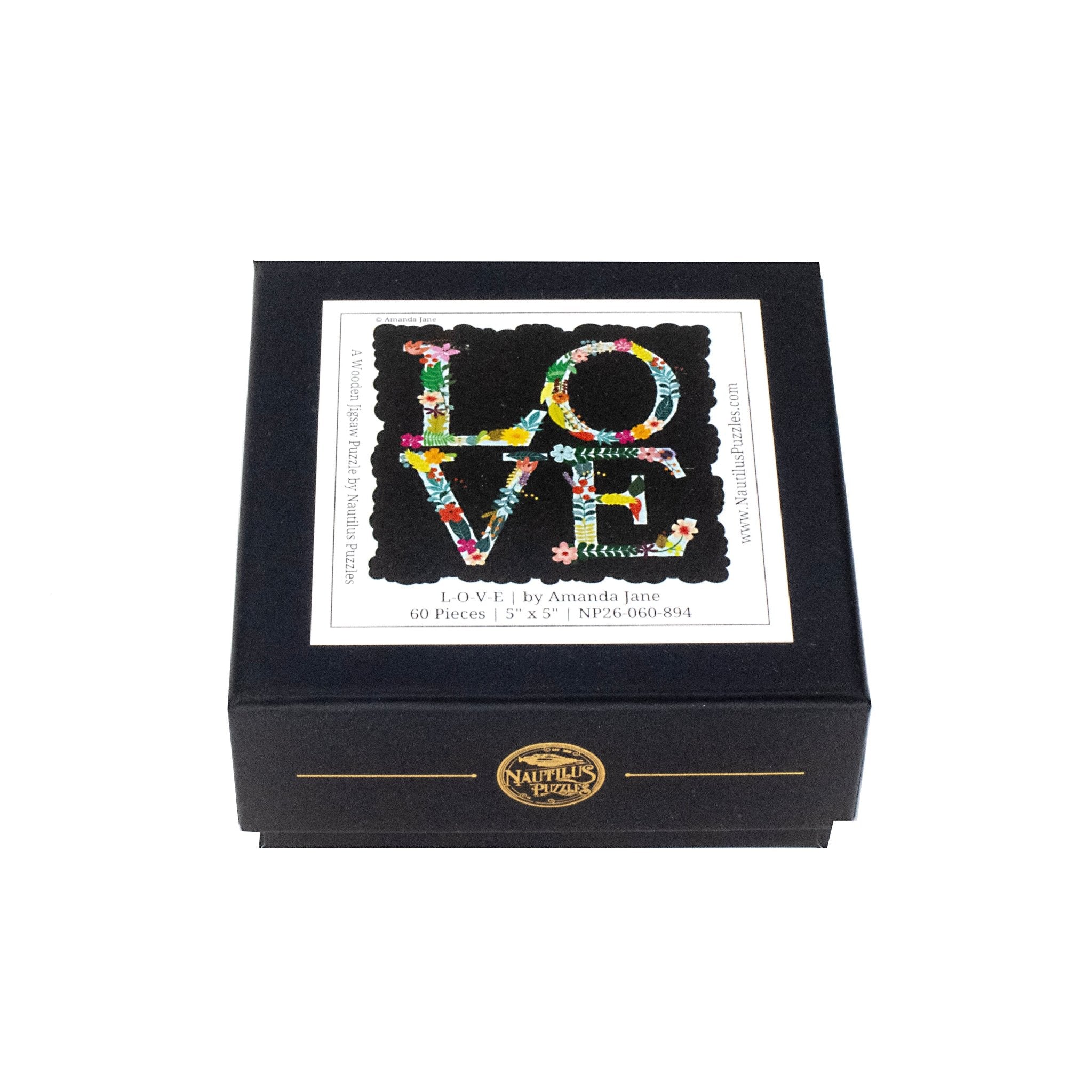 L-O-V-E (60 Piece Mini Wooden Jigsaw Puzzle) - Nautilus Puzzles - Wooden Jigsaw Puzzles For Adults