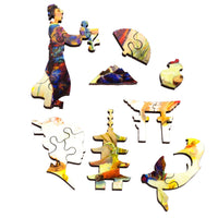 Lady with a Lantern (56 Piece Mini Wooden Jigsaw Puzzle) - Nautilus Puzzles - Wooden Jigsaw Puzzles For Adults