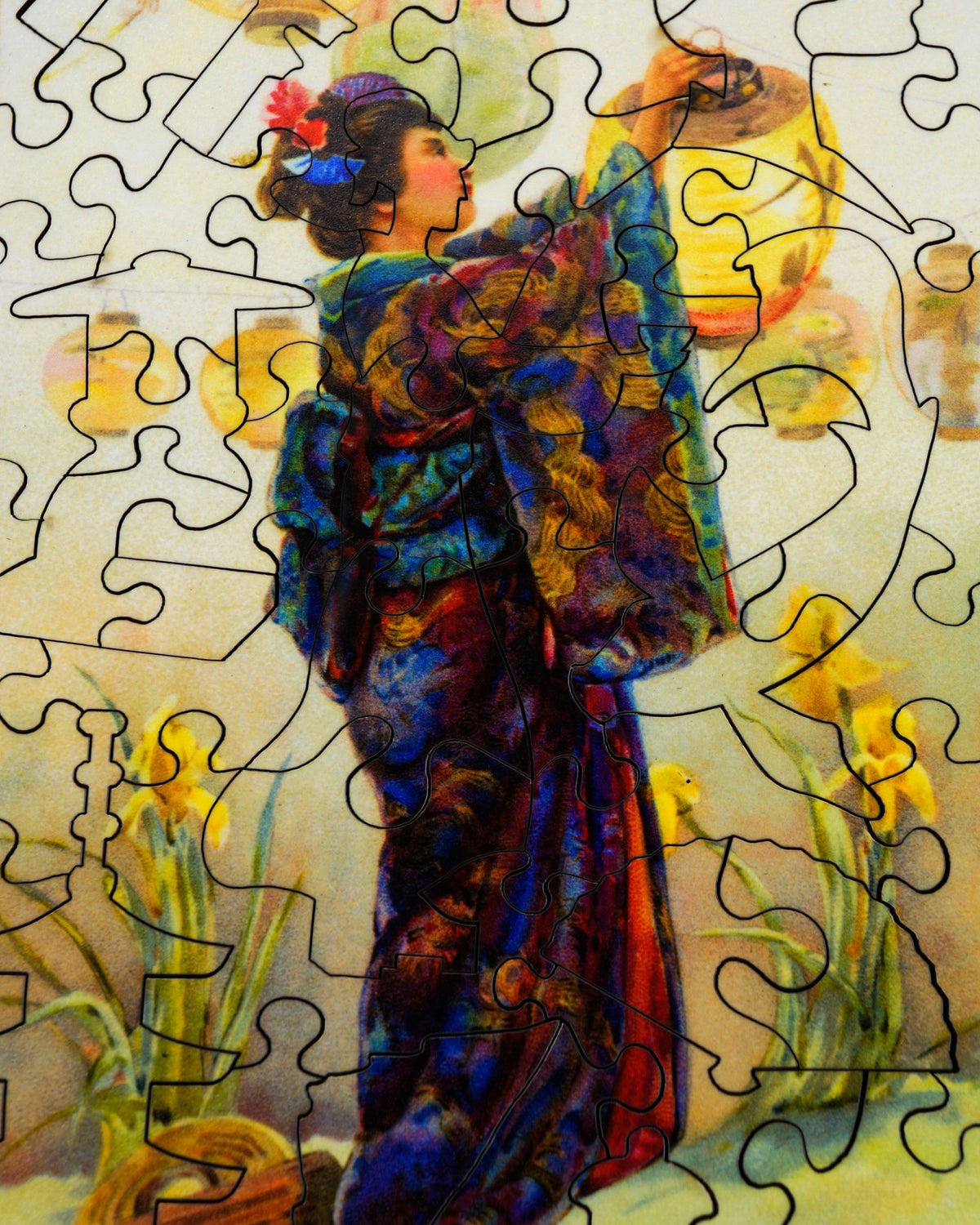 Lady with a Lantern (56 Piece Mini Wooden Jigsaw Puzzle) - Nautilus Puzzles - Wooden Jigsaw Puzzles For Adults