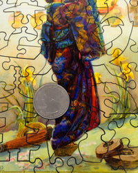 Lady with a Lantern (56 Piece Mini Wooden Jigsaw Puzzle) - Nautilus Puzzles - Wooden Jigsaw Puzzles For Adults