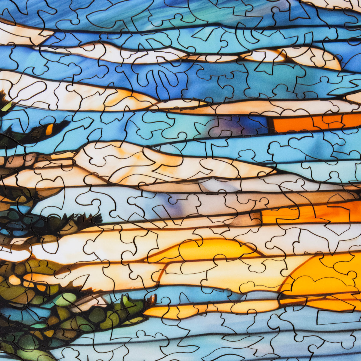 Lake Sunset (452 Piece Wooden Jigsaw Puzzle)