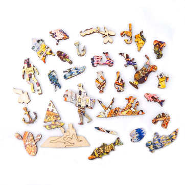 Mosaic wood jigsaw puzzle