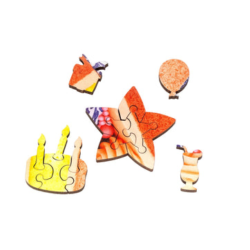 Layer Cake (50 Piece Shaped Mini Wooden Jigsaw Puzzle) - Nautilus Puzzles - Wooden Jigsaw Puzzles For Adults