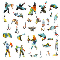 Lots of Lures (503 Piece Wooden Jigsaw Puzzle) - Nautilus Puzzles - Wooden Jigsaw Puzzles For Adults