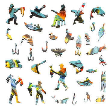 Lots of Lures (503 Piece Wooden Jigsaw Puzzle) - Nautilus Puzzles - Wooden Jigsaw Puzzles For Adults