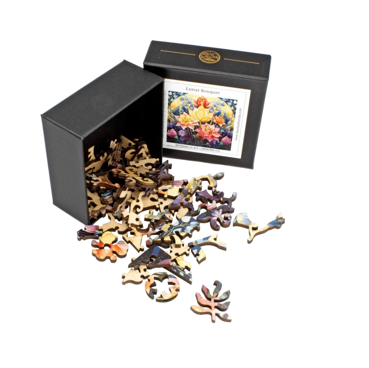 Lunar Bouquet (68 Piece Mini Puzzle) - Nautilus Puzzles - Wooden Jigsaw Puzzles For Adults