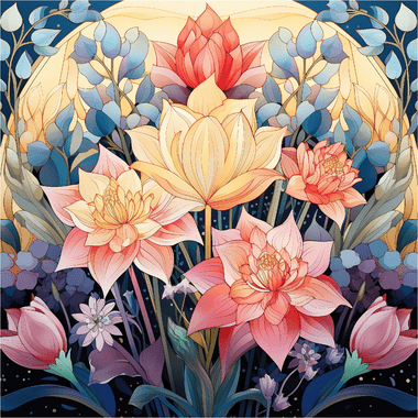 Lunar Bouquet (68 Piece Mini Puzzle) - Nautilus Puzzles - Wooden Jigsaw Puzzles For Adults
