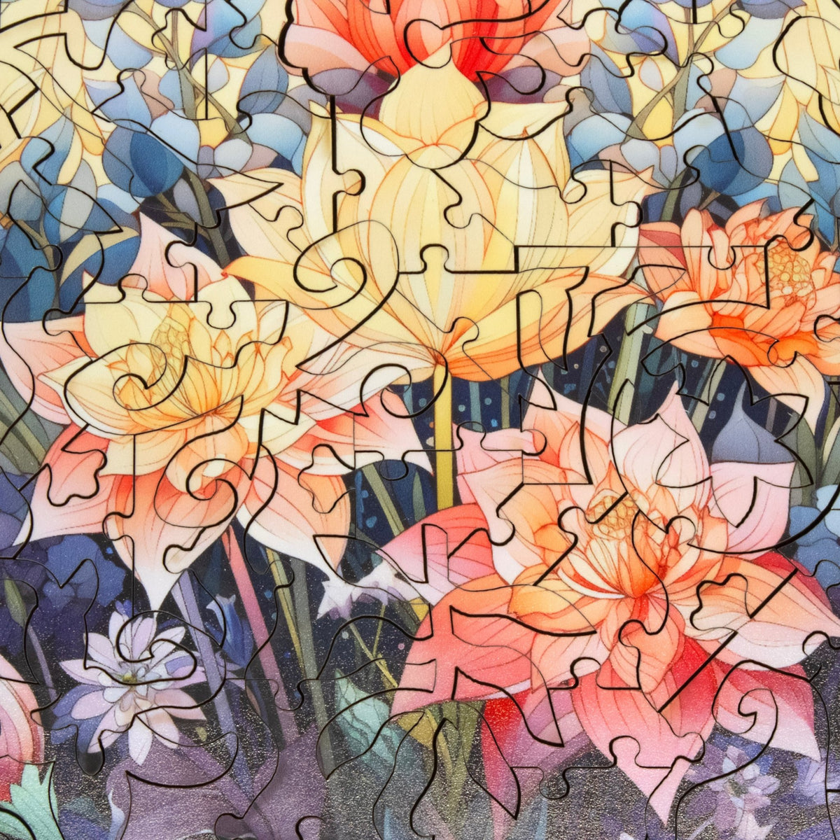 Lunar Bouquet (68 Piece Mini Puzzle) - Nautilus Puzzles - Wooden Jigsaw Puzzles For Adults