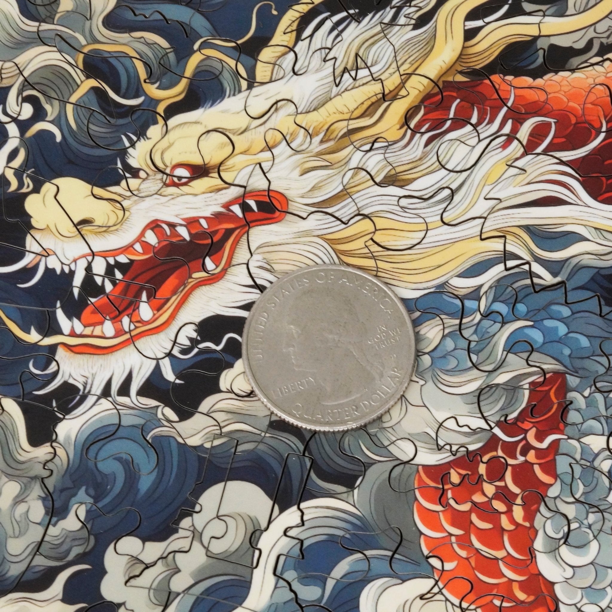 Lunar Dragon (50 Piece MINI Wooden Jigsaw Puzzle) - Nautilus Puzzles - Wooden Jigsaw Puzzles For Adults